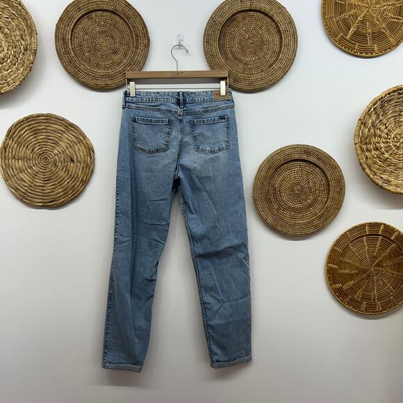 Abercrombie Kids Blue Distressed Mid Rise Boyfriend Jeans Denim Girls 17/18 LONG - Picture 2 of 5